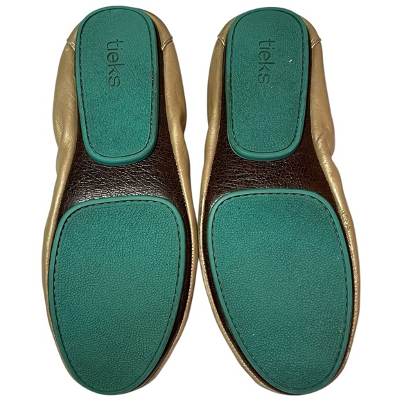 TIEKS Gold Ballet Flat Comfort On The Go Shoes Size 8 - Picture 8 of 11